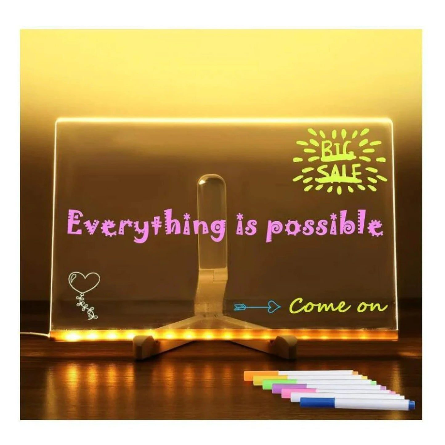 Erasable Acrylic LED Message Board